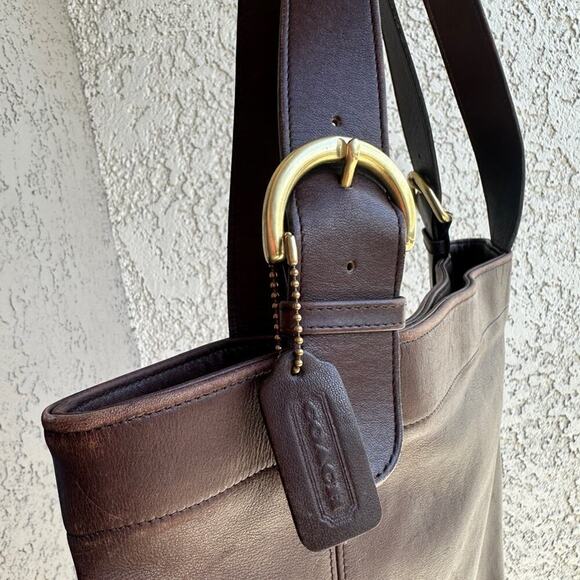 COACH Vintage Duffle Soho XL Vermillion in Dark Brown Leather Bag Purse 4082 CR - Picture 8 of 16